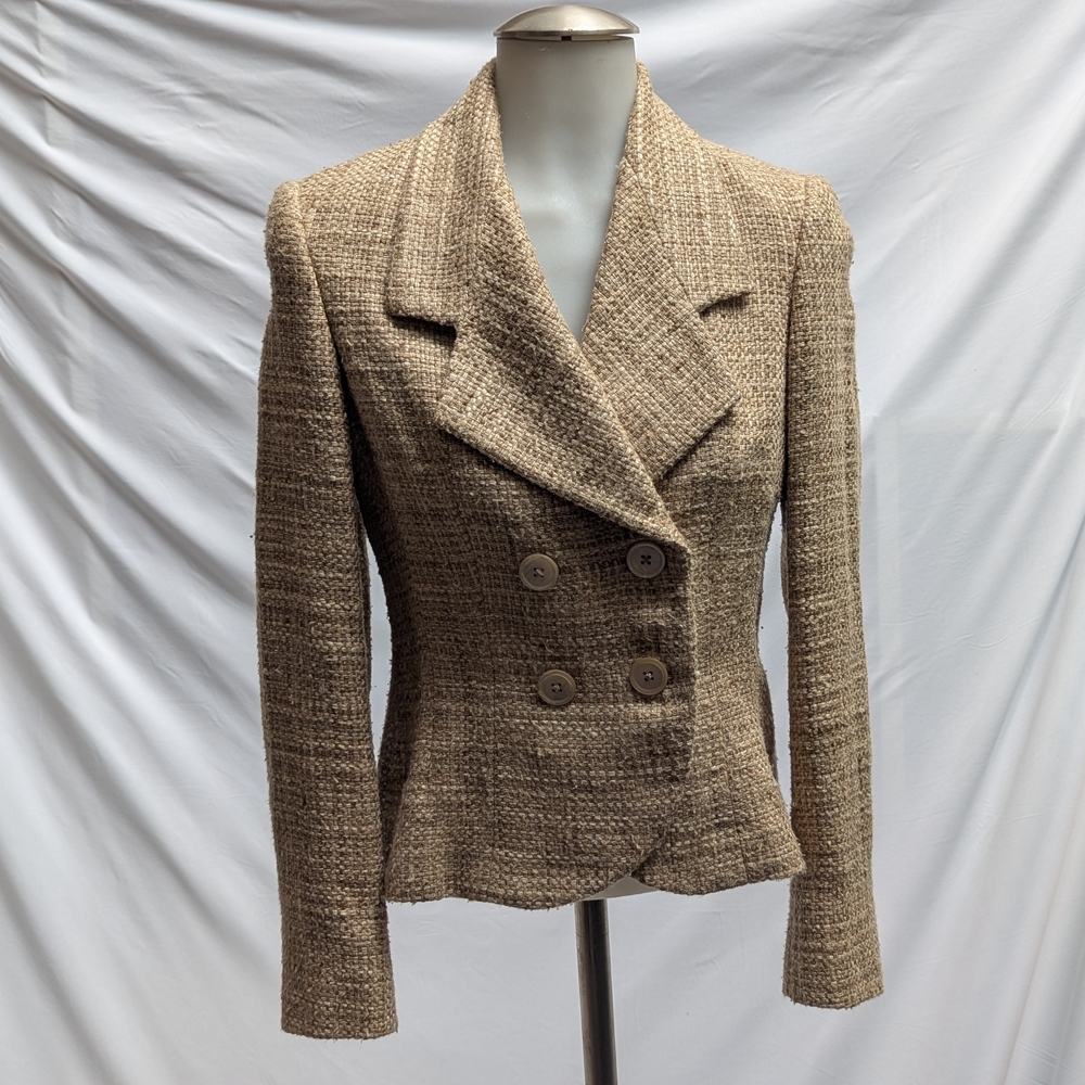 Ralph Lauren Purple Label Women's Beige Tweed Blazer
